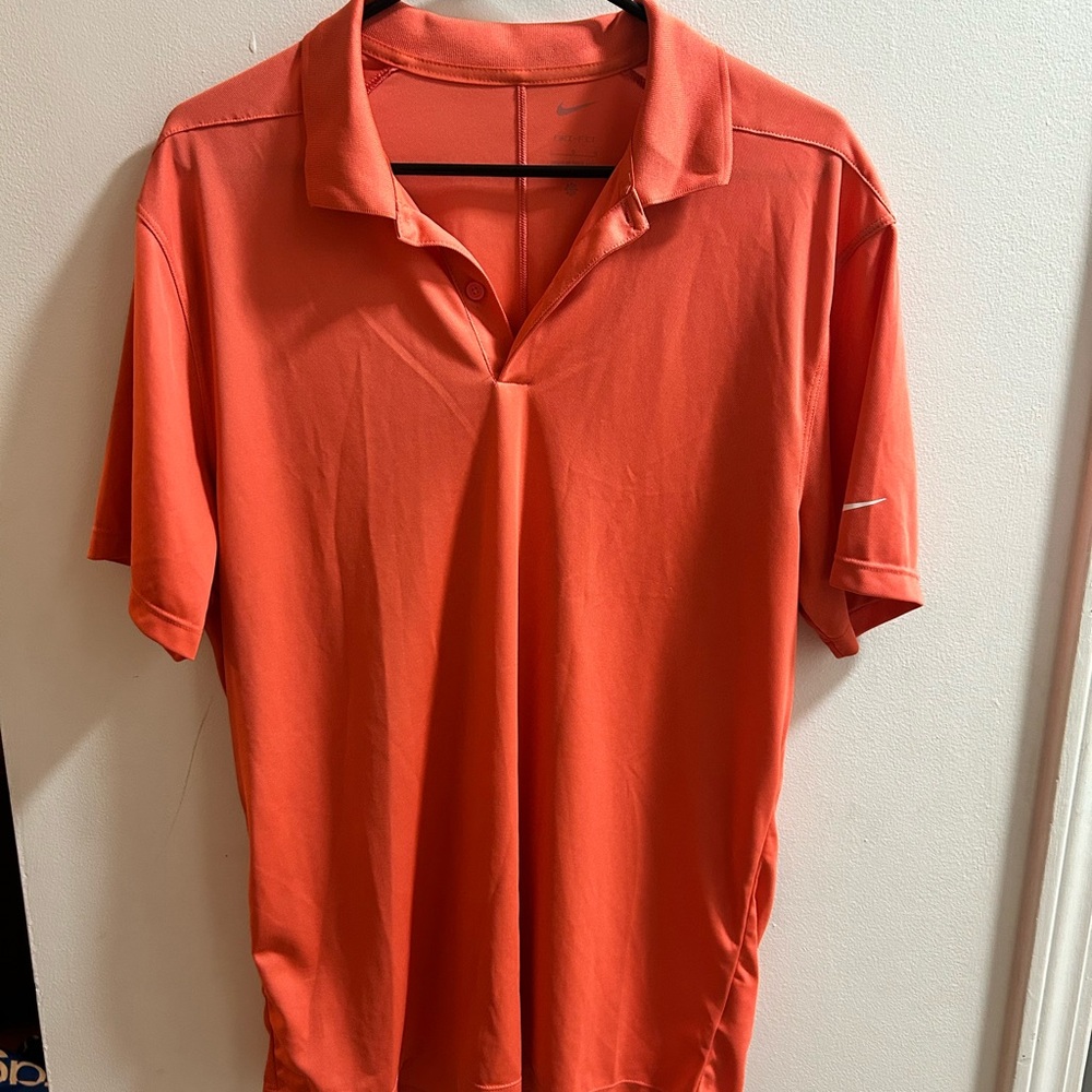 Nike Dri‎ Fit Mens Golf Polo Shirt Coral Athletic Performance Size L